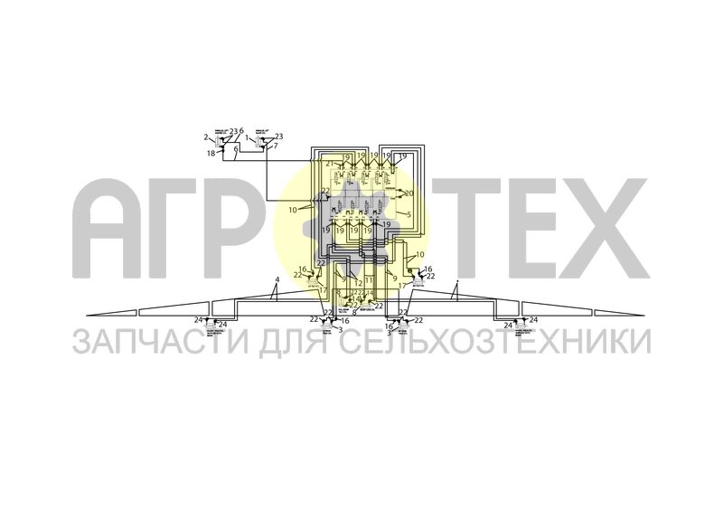 Гидросистема штанги 120 футов (Falcon) (88668352F) (№5 на схеме)